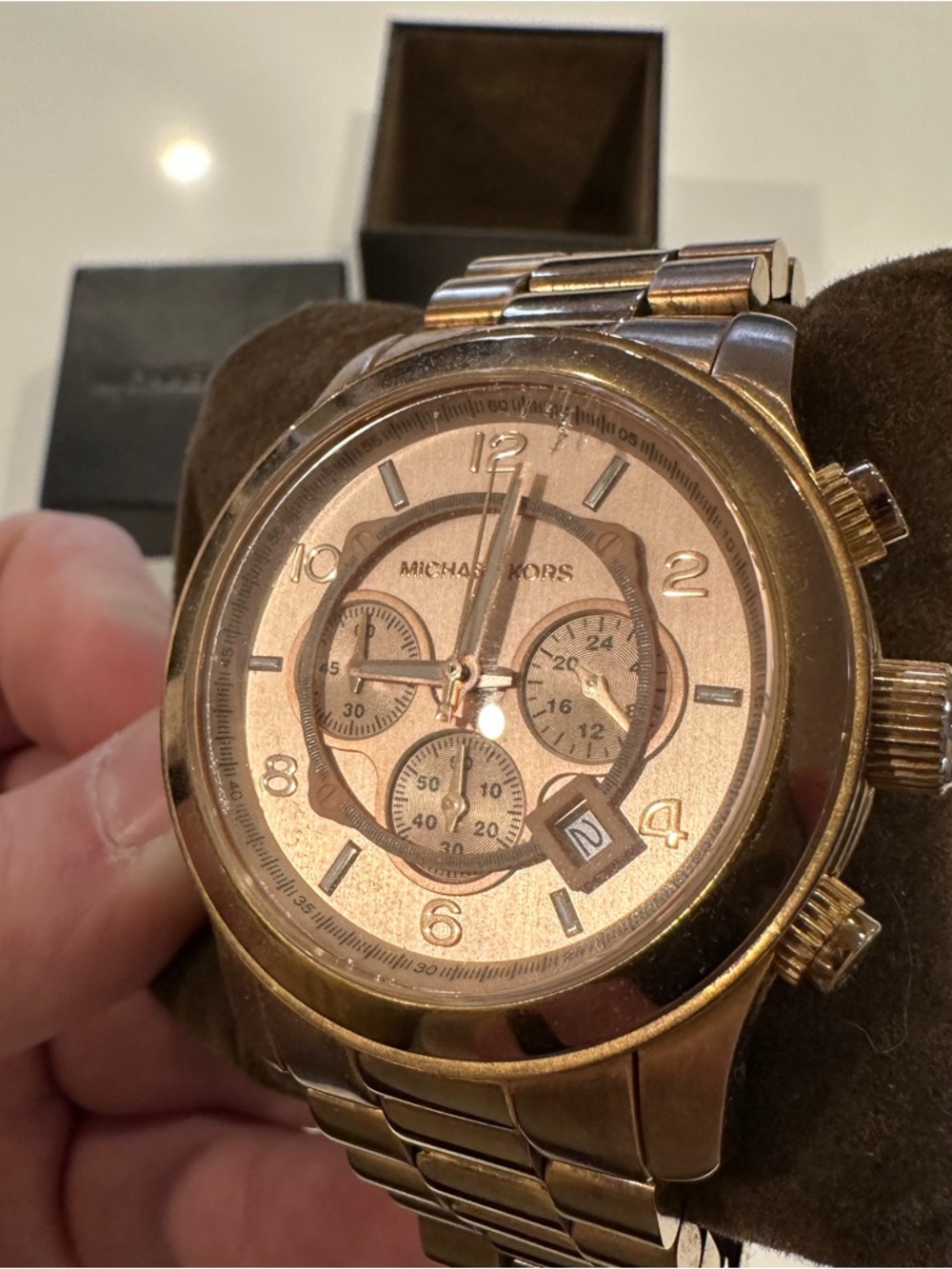 Michael Kors Rose Gold-Tone Chronograph Watch - Picture 4 of 9